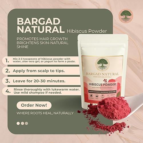 Miniatura 4 de Hibiscus Powder - Polvo de flores secas 100% puro para el cuidado del cabello y la piel - Paquete de 3.5 oz (100 g)