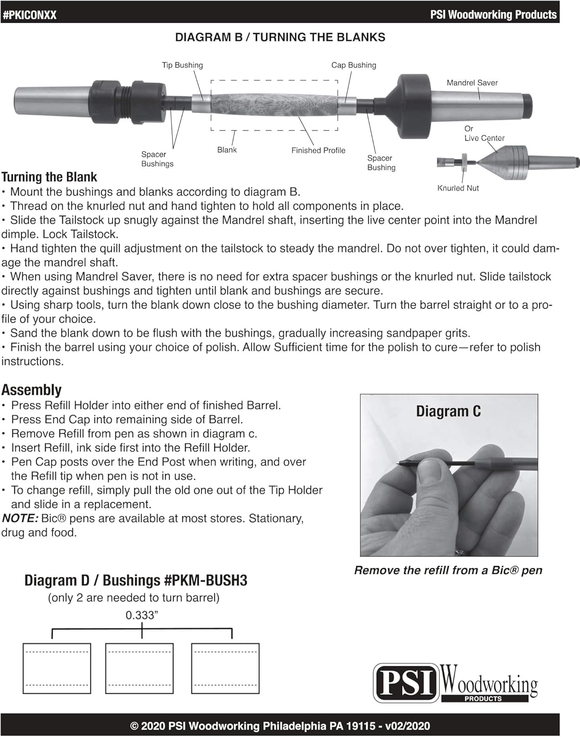 Penn State Industries PKICONSS Icon Ballpoint Pen Kit Starter Package Woodturning Project