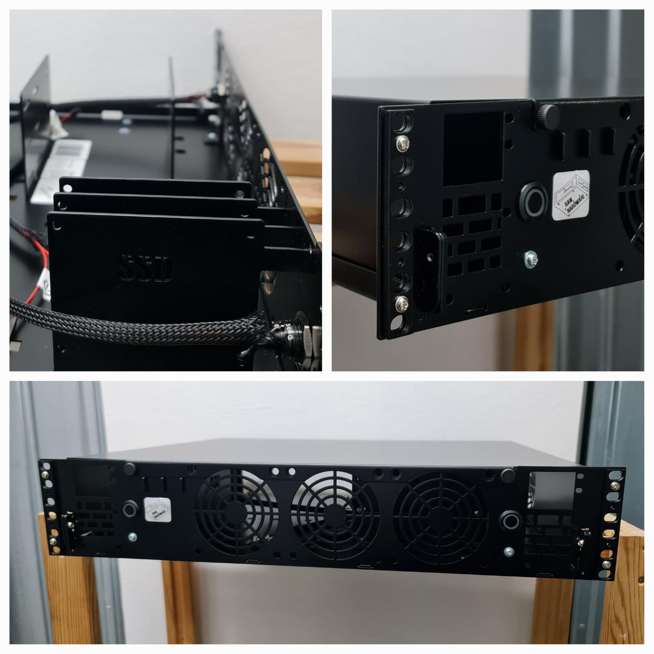 R-CASE 2 PRO - RACK Gehäuse 19 Zoll, 2U Größe, 2 x mITX, 3x HDD, 3x SSD, 2x GPU Low-Profil, 2x FLEX ATX