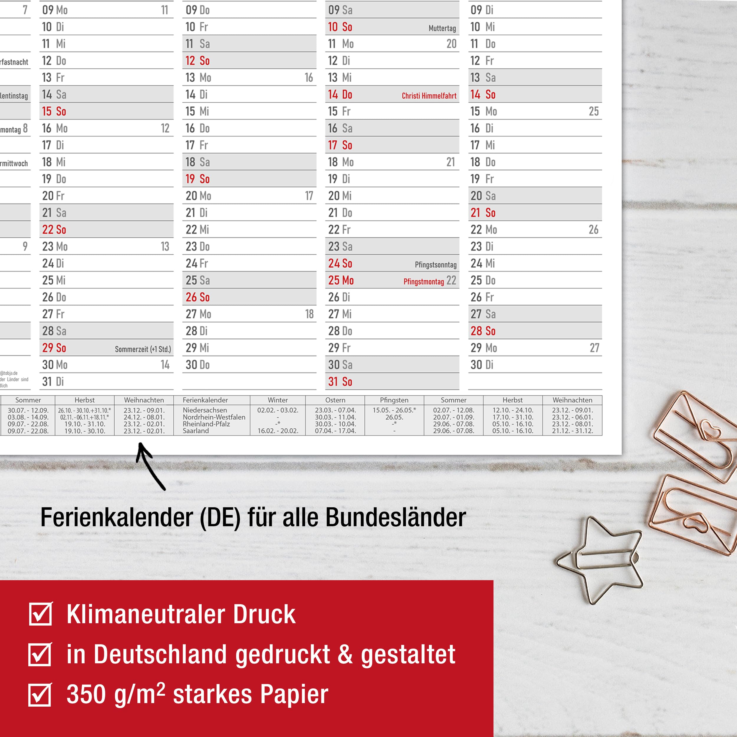 Calendario Mensual De Pared 35x50cm Paperly | Cuotas Sin Interés