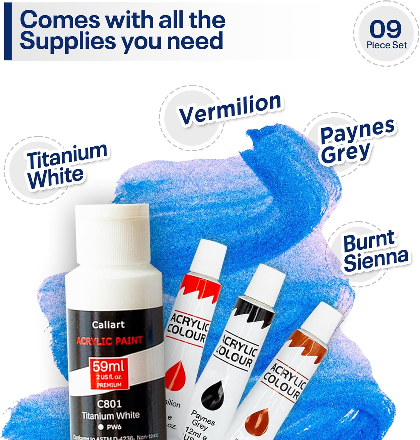 Painting4Real DIY Painting Class Kits for Adults with Video Tutorials, Learn to Paint Orange Dragon, How to Paint with Acrylic Paint Sets for Adult, 9 Peices Art Set & Painting Supplies Gifts for Mom