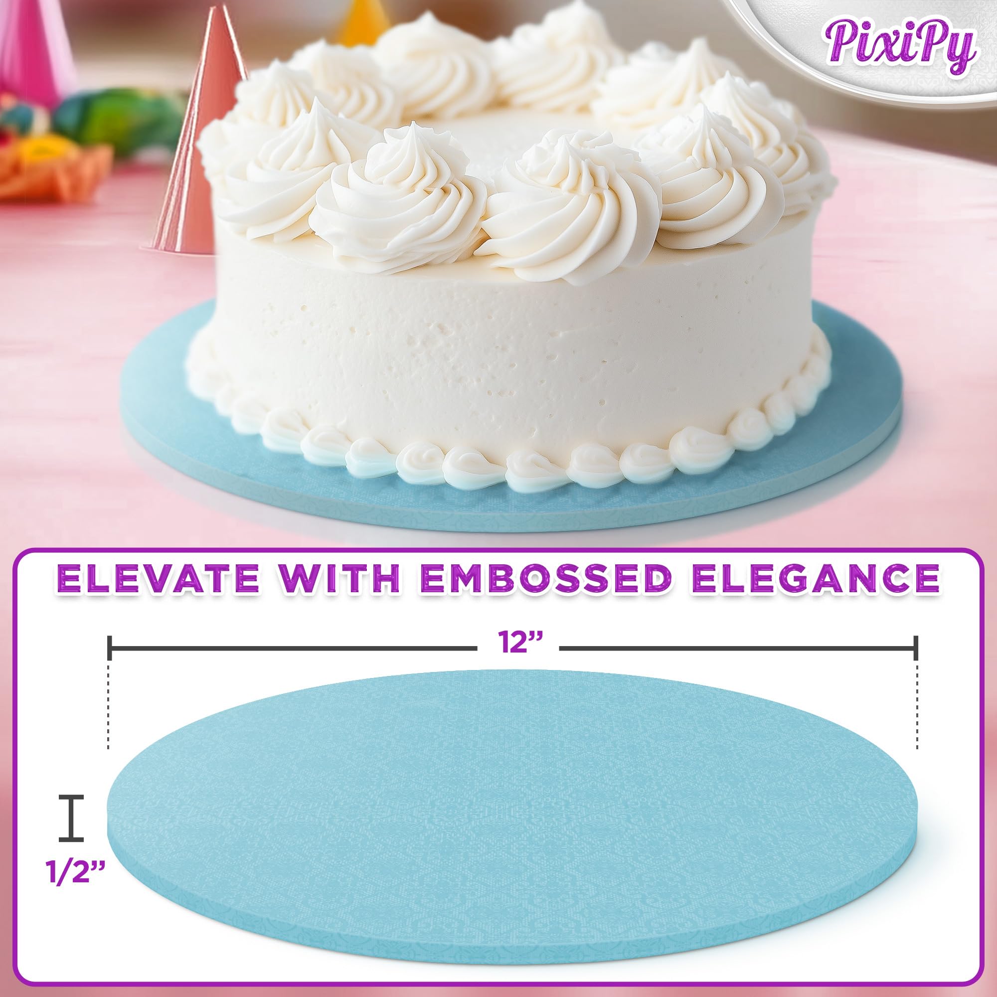 30,5 cm Kuchenplatten – 4 Stück Kuchenplatten 30,5 cm Durchmesser – Einweg-Kuchenbrett-Kreise – wiederverwendbare runde Kuchenplatten – Kuchenboden aus Karton – Kuchendekorationszubehör & Backzubehör