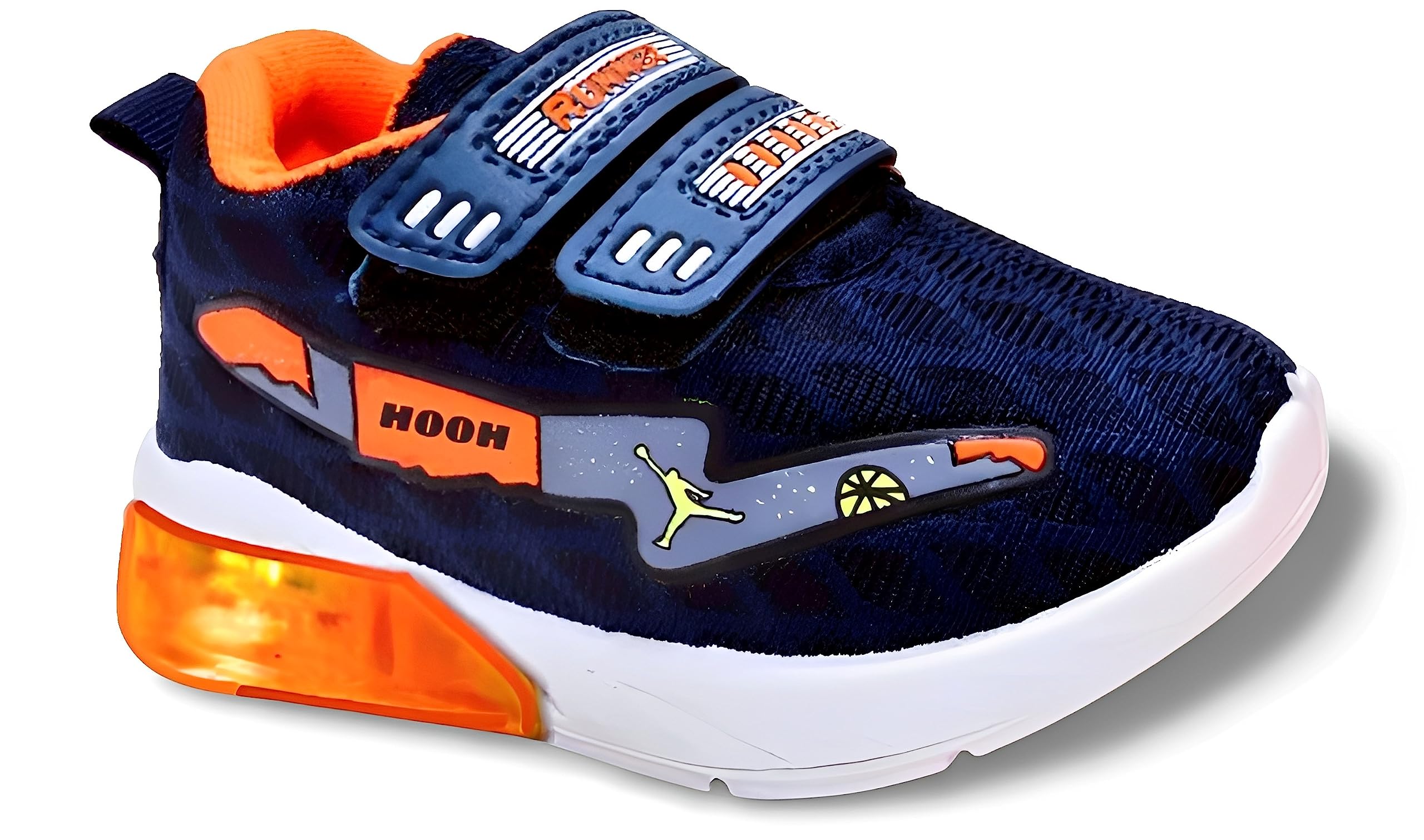 HOOH Kids Unisex Baby Boys and Baby Girls LED Light Walking Shoes for 12 Months to 6 Years (Saffron, UK Footwear Size System, Toddler, Age Range, Medium, 2 Years, 2.5 Years) (B0C91LYVVC) Amazon Price History, Amazon Price Tracker