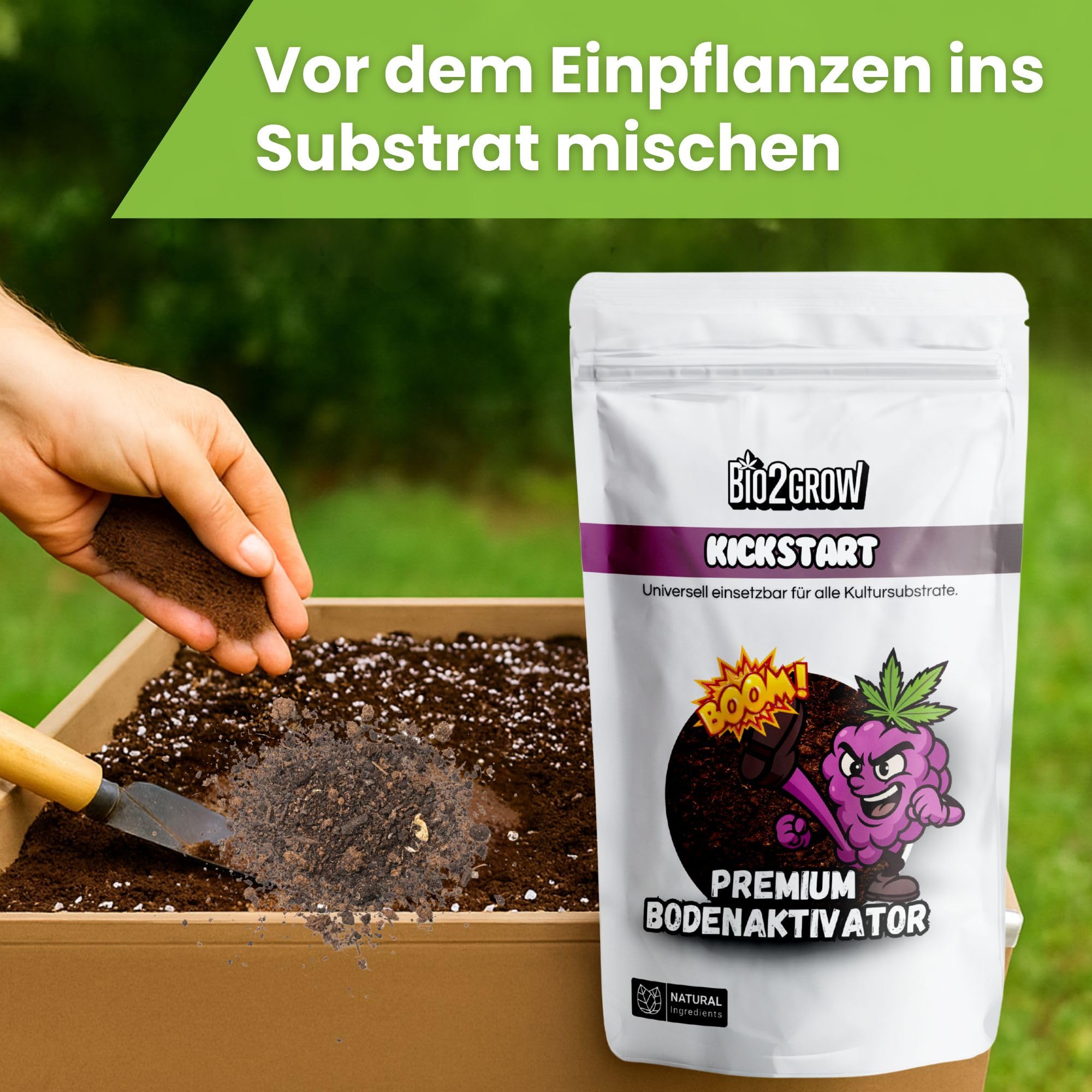 Kickstart 5 kg – Bringt ausgelaugte Erde wieder zum Leben – Organischer Dünger & Bodenaktivator mit Bakterien – Für Erde & Kokos – Indoor & Outdoor