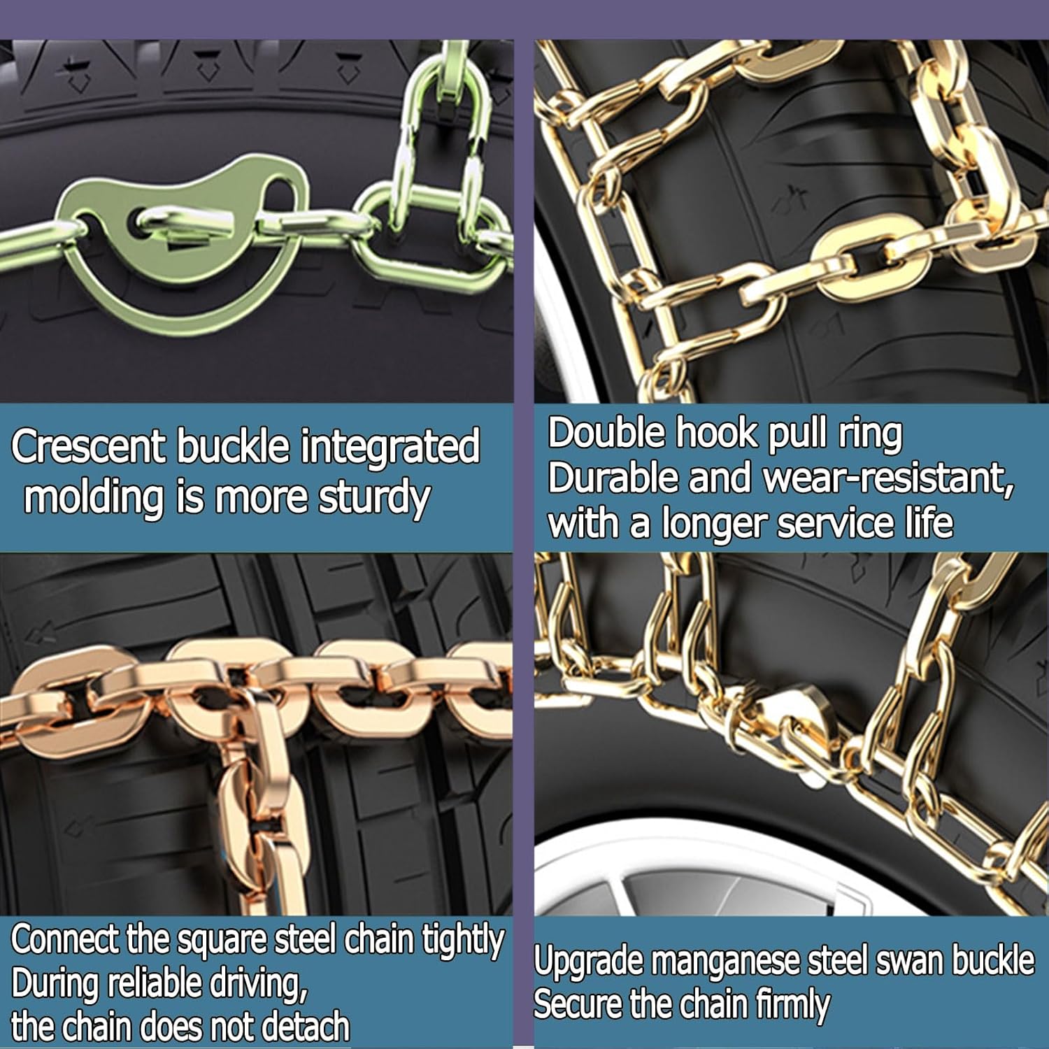 Tire Chains 2pcs Snow Chains Snow Chains for Car Tires Tire Chains for Trucks Snow Socks for Tires Tire Chains for Cars Snow Chains for SUV 2pcs 235/60R16