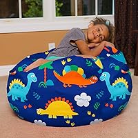 Vista 343 de Posh Creations - Puff para niños, adolescentes y adultos, incluye funda extraíble y lavable a máquina, tamaño grande de 38 pulgadas, lona con diseño