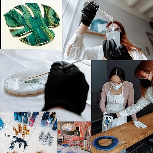 Miniatura 5 de Kit de resina epoxi de 1 galón transparente, no amarillea, alto brillo, sin burbujas, fórmula autonivelante para arte, madera, mesas de río, joyas y