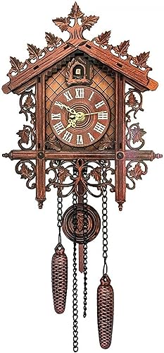 Miniatura 6 de Reloj de pared de madera de cuco, reloj de péndulo retro, hecho a mano, reloj de pared, reloj colgante de cuarto de bebé, para sala de estar,