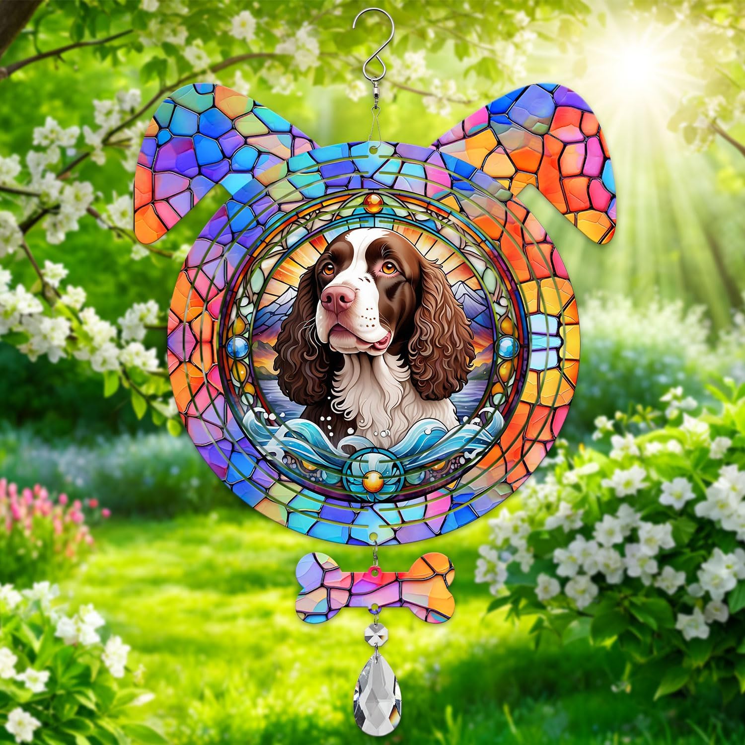 Anatolian Shepherd Dog Ears Wind Spinner, Anatolian Shepherd Wind Spinner Hanging for Yard and Garden