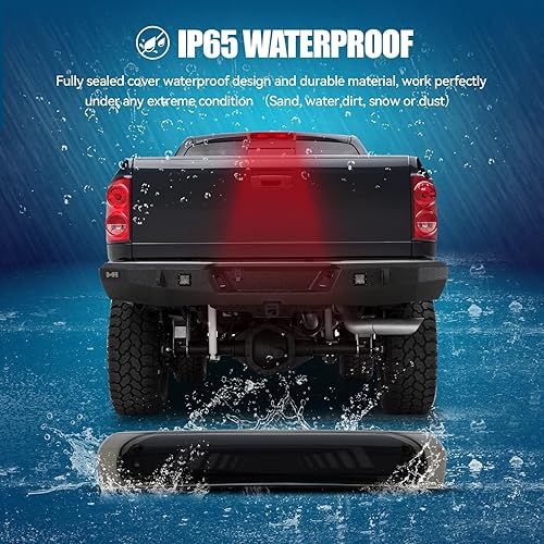 Miniatura 7 de CMVT Auto Tercera tercera luz de freno para Dodge Ram 1500 2003-2009 Dodge Ram 2500 3500 TIME TUNNEL secuencial LED de montaje alto 2003 2004 2005