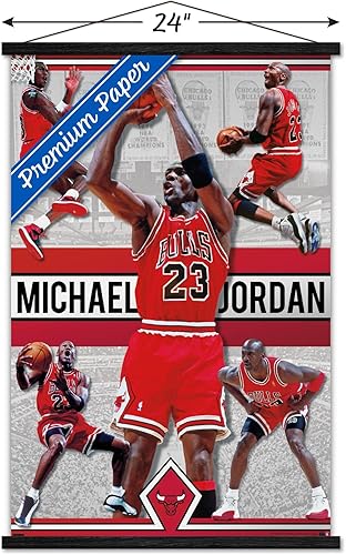 Miniatura 3 de Trends International Michael Jordan - Póster de collage de pared, 22.375 x 34 pulgadas, paquete de impresión premium y colgador negro
