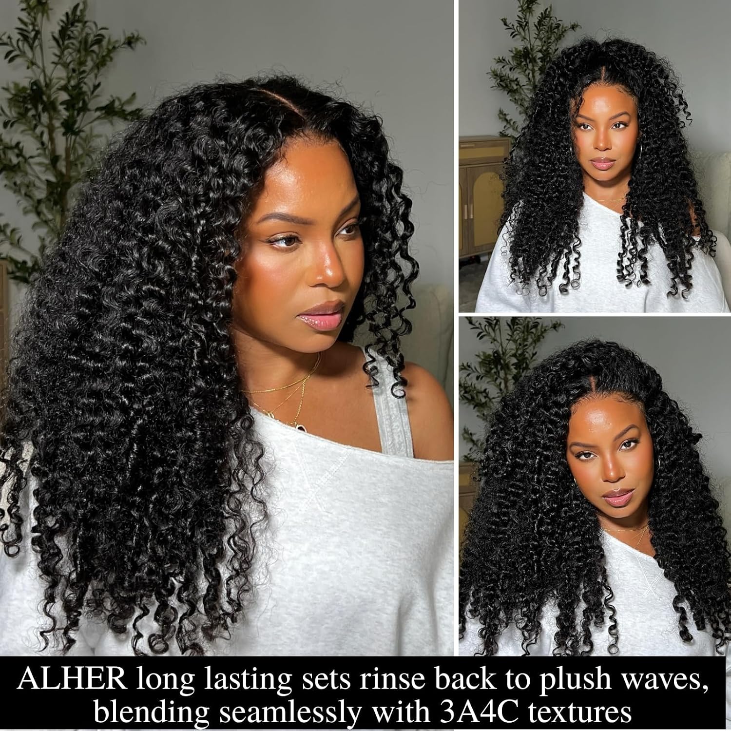 ALHER 15A Salon-Grade Burmese Curly Bundles Human Hair, 3c4a Water Wave Human Hair Single Bundles with Spiral Curly End, 100% Unprocessed Raw Hair Extension for Black Women Soft Natural Black 10 Inch
