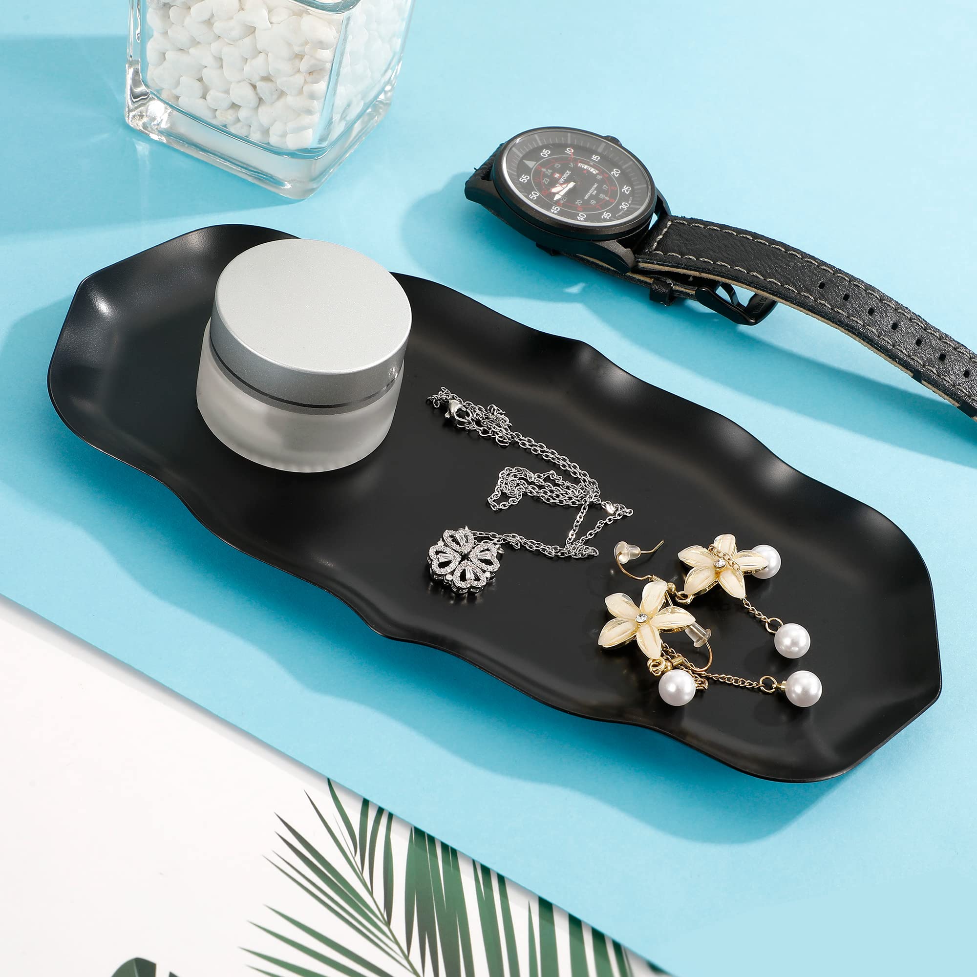 Vassoio Portaoggetti In Acciaio Inox Ovale - Organizer Per Gioielli, Cosmetici E Accessori - Foto 11