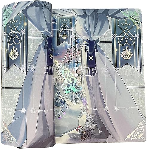 Miniatura 7 de Alfombra de juego TCG parpadeante láserholográfica de 14 x 24 pulgadas, tapete de juego de cartas coleccionables con zonas (A01)