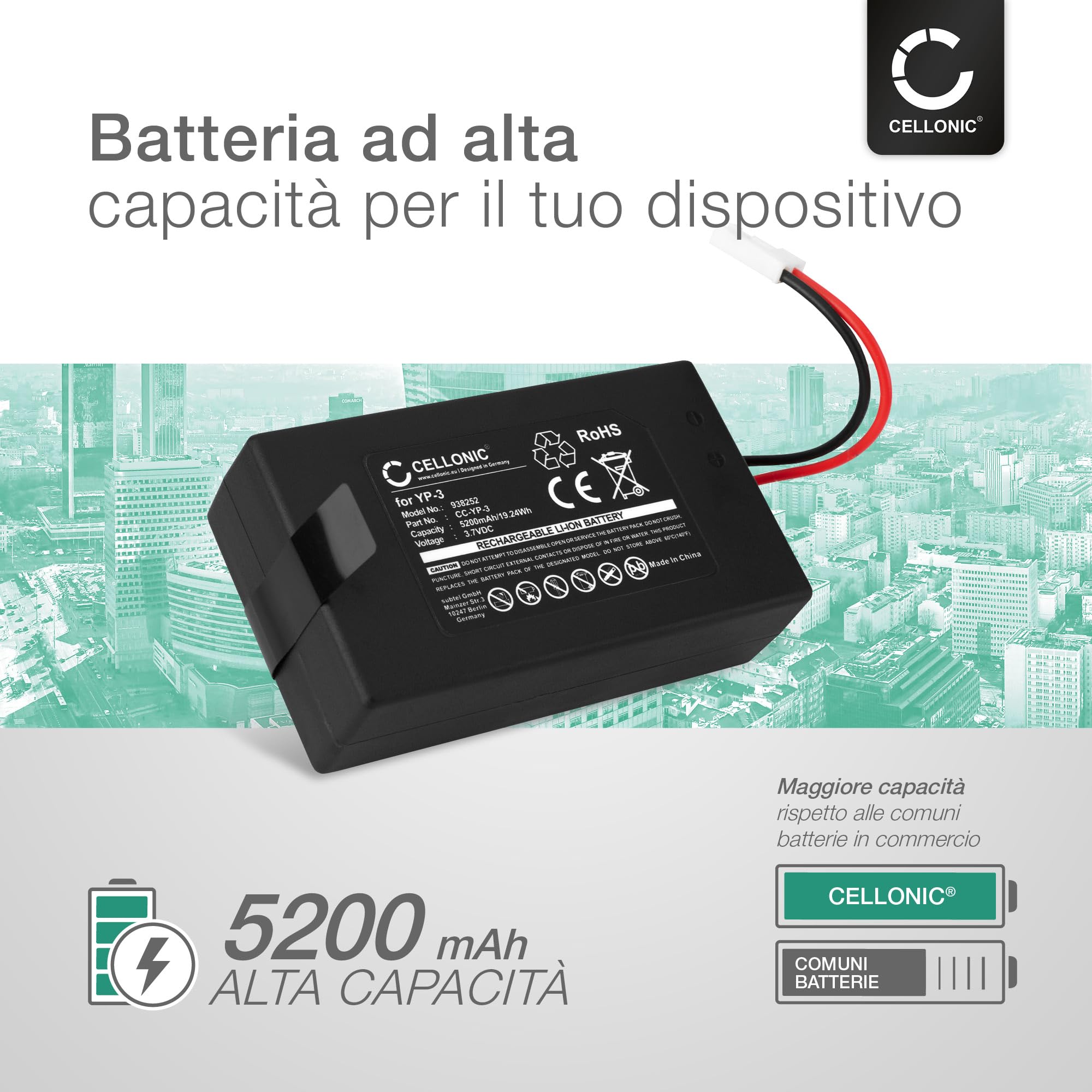 Ricarica YP-3 per Yuneec Q500 ST10 5200mAh Controlleraggio Volo - Dettaglio