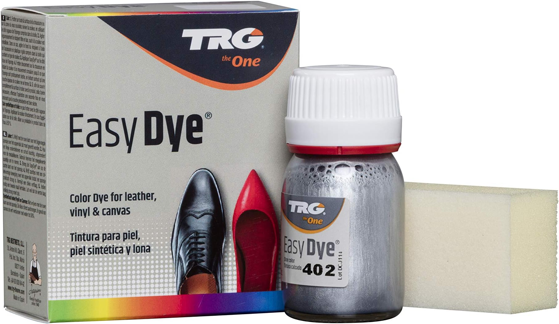 TRG the One Easy Dye for Leather and Canvas, Metallic Colors (402 - Antique Silver)