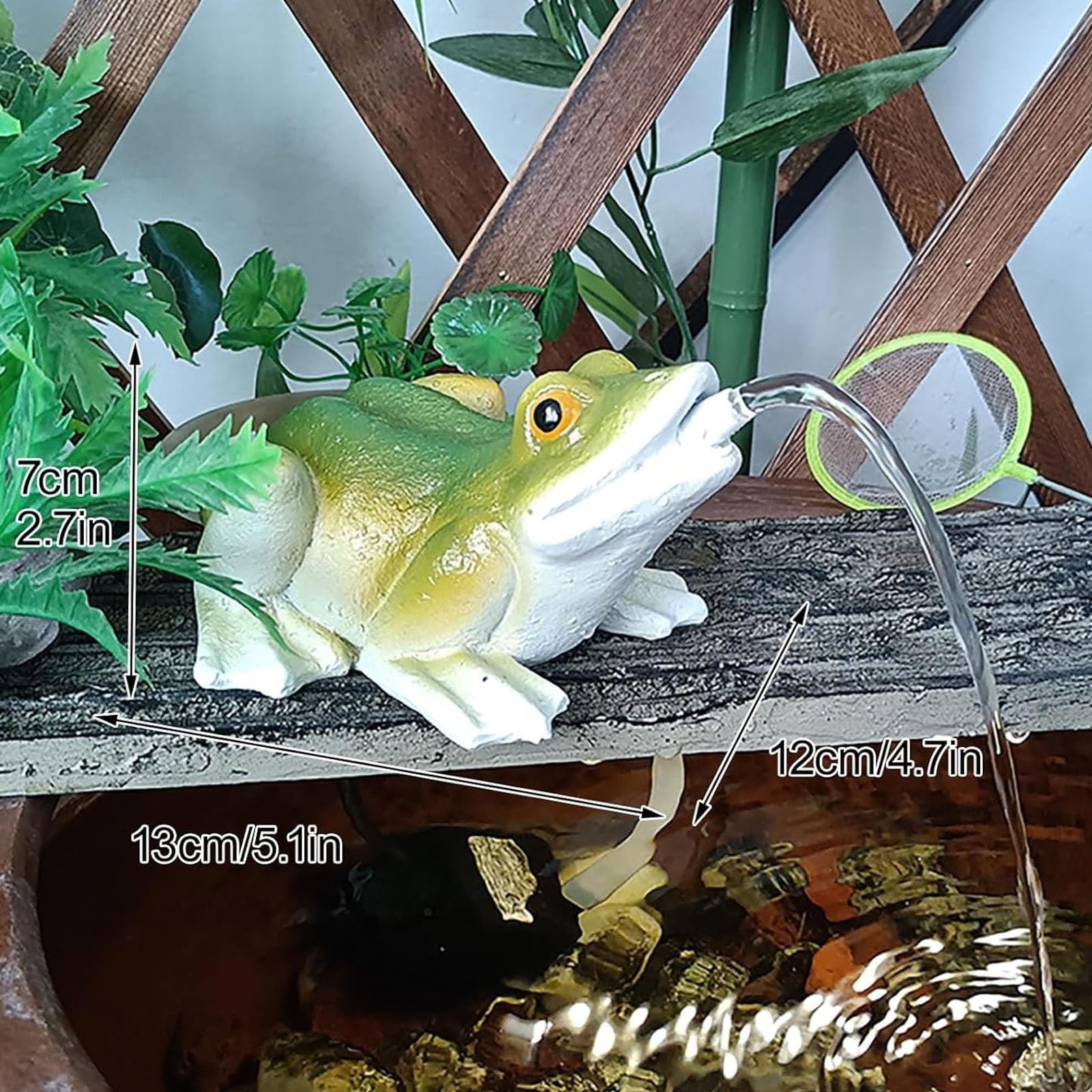Fontanny do Małych Oczek Wodnych, Fontanna do Oczek Wodnych, Rzeźba do Krajobrazu Wodnego, Żywiczna Figurka Żaby do Oczek Wodnych, Fontanna Ogrodowa, Stylowa Ozdoba na Balkon