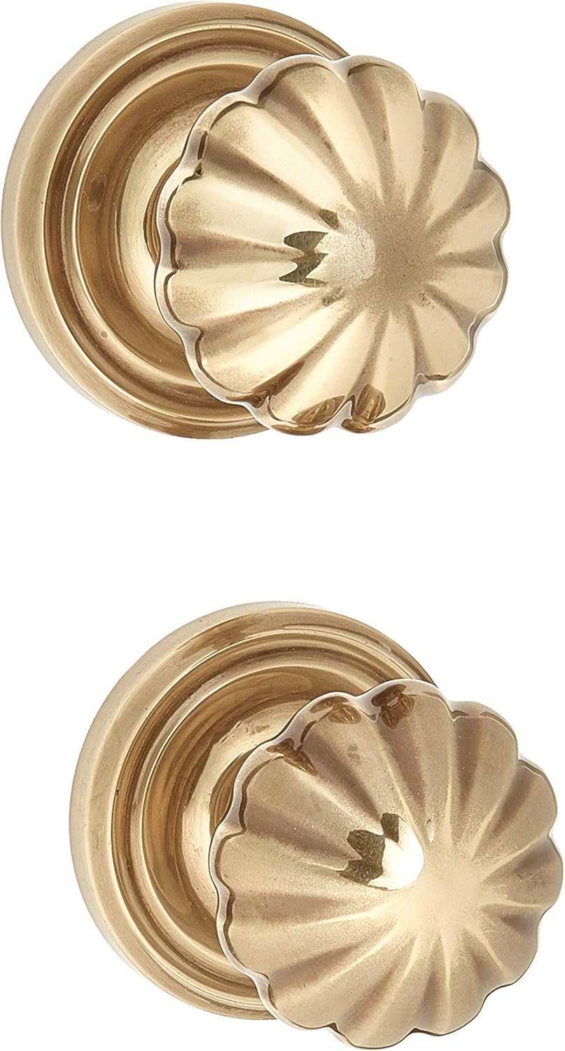 Classic Rosette Set with Fluted Brass Knobs Double Dummy in Antique