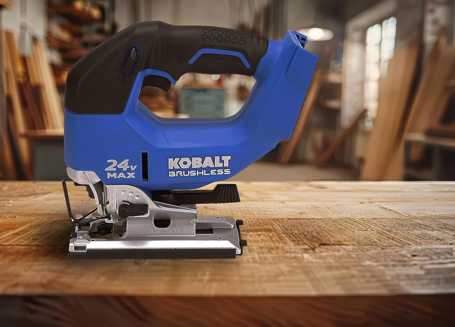 Kobalt KJS 324B-03 24-Volt Max Variable Speed Keyless Cordless Jigsaw, Blue/Black