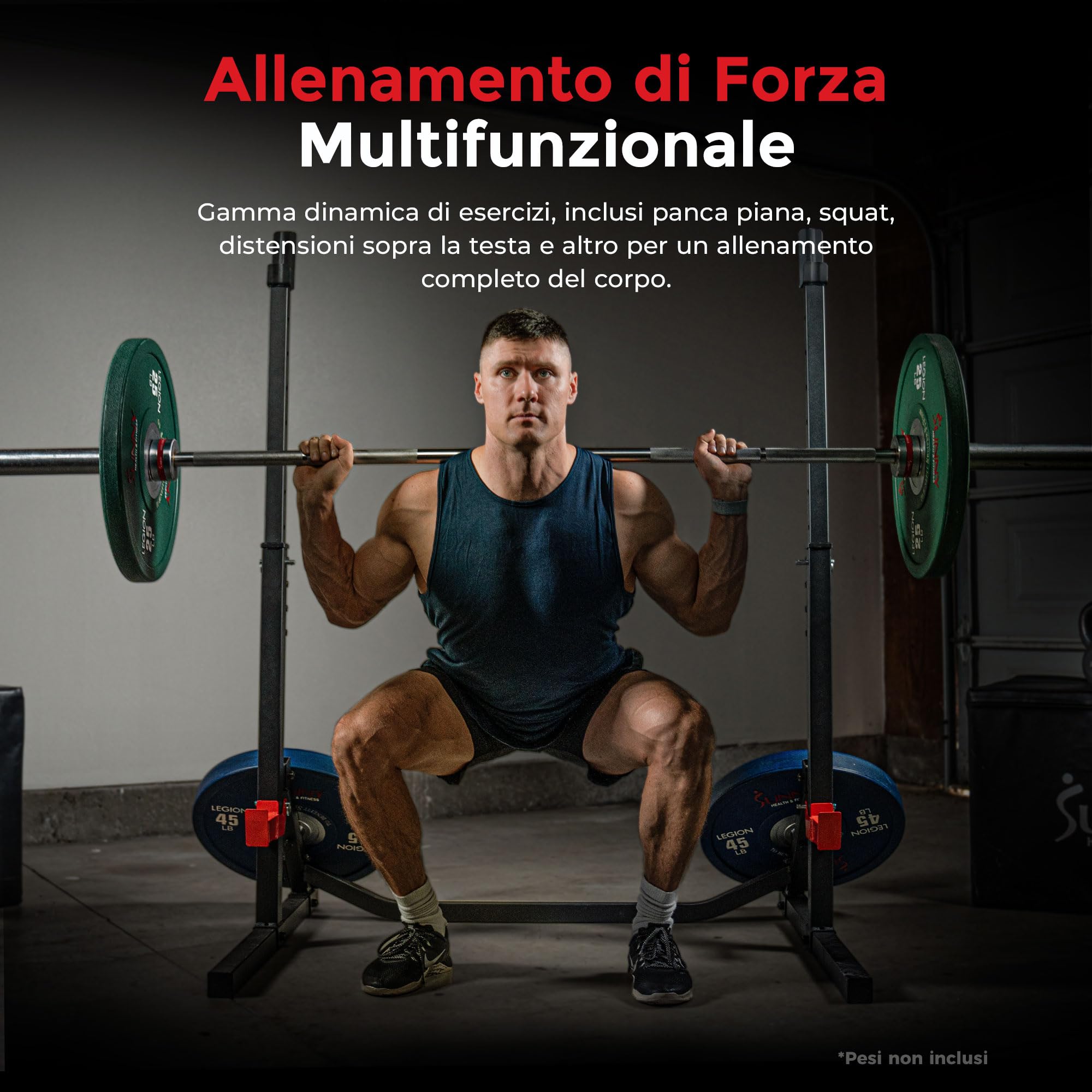 Sunny Health & Fitness Power Cage/Half Rack per Allenamento Home Gym