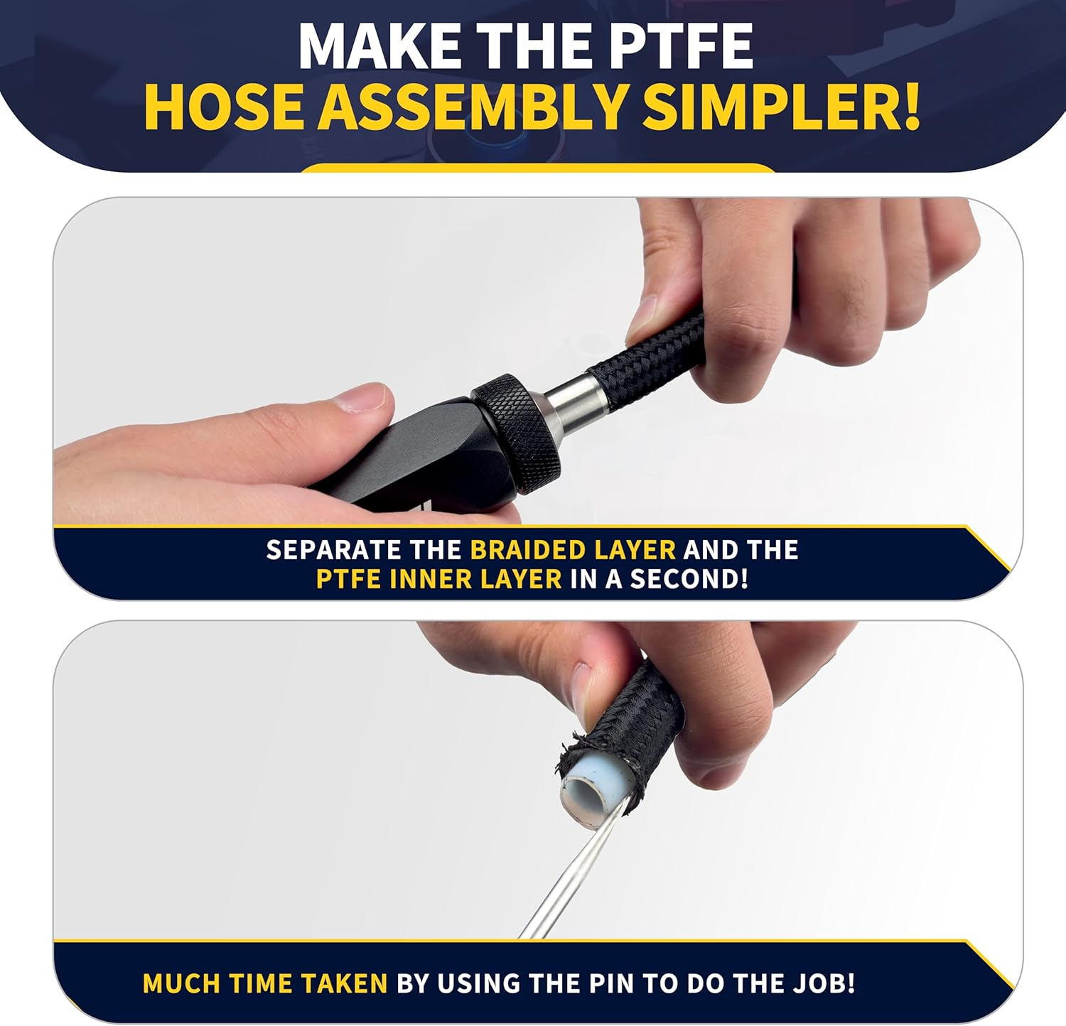 4" Aluminum Vise Jaw Pad AN Fittings Vise jaw & PTFE Hose Assembly Tool With a 6AN-AN8 Double-ended AN Fittings Wrench,Blue