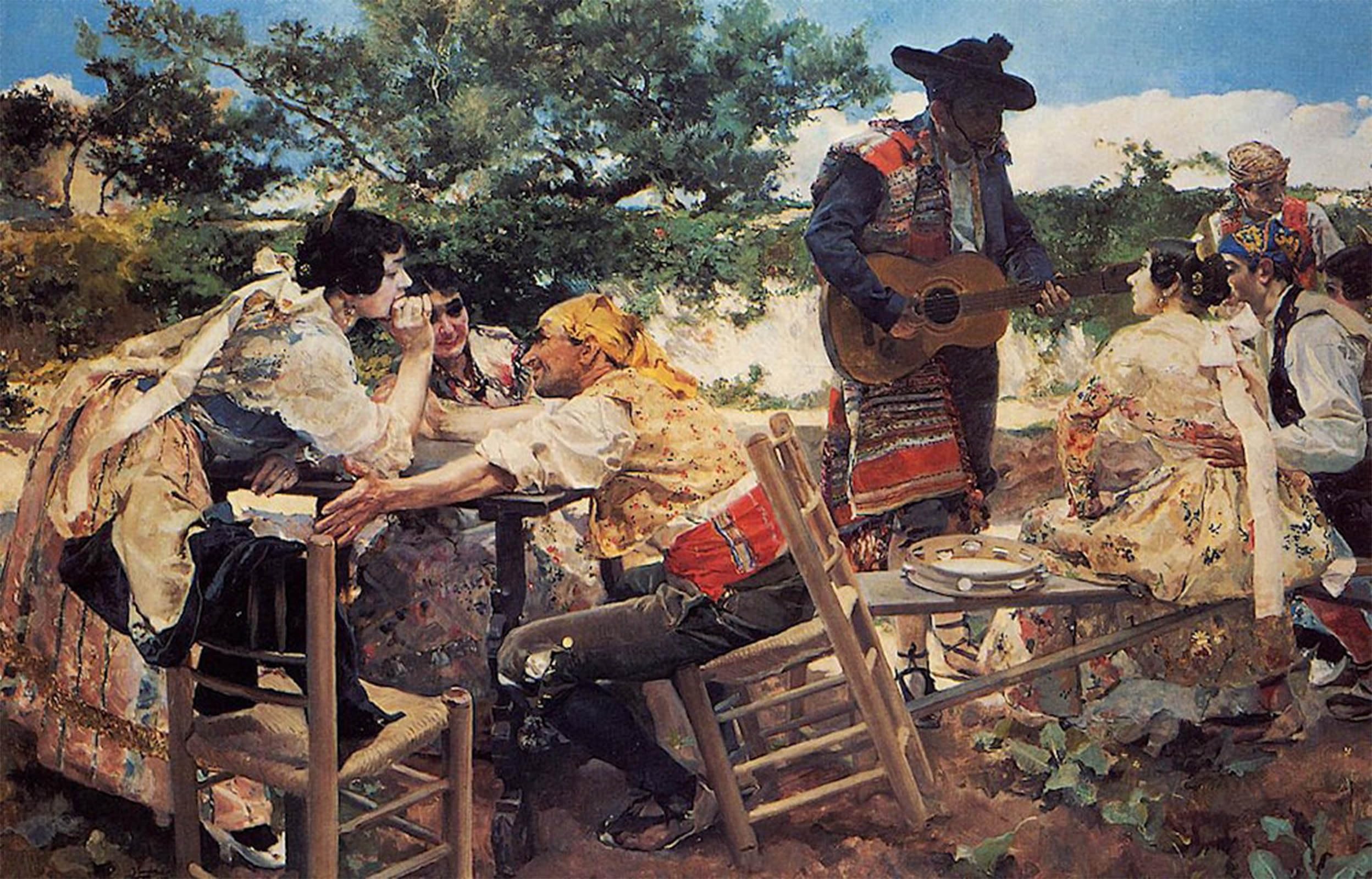 SERENDIPITP Aesthetic Poster Photo Wall Print Retro Picture Valencian Scene by Joaquin Sorolla Y Bastida Modern Wall Artwork for Home Decor 60x90cm