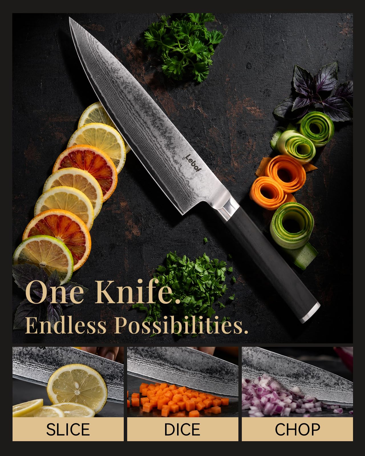 8 Inch Damascus Chef Knife, 67-Layer VG10 Core, Gift Box — Amazon image 5