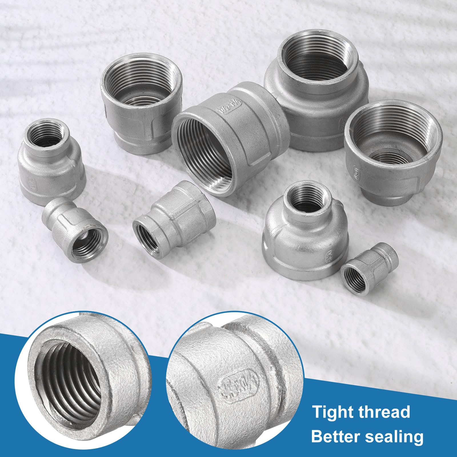 QUARKZMAN Reduzierstück 1" X 1/2" NPT - Edelstahl 304 Reduziernippel