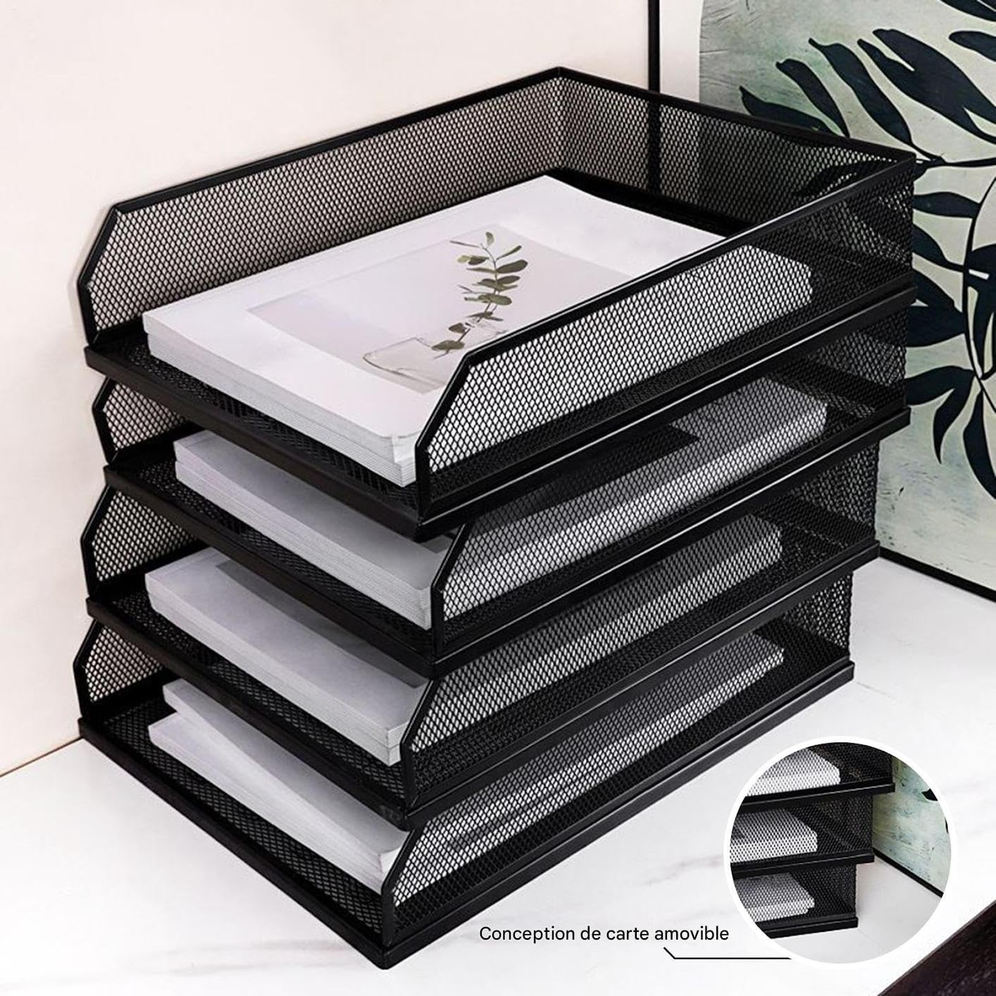 Organizzatore di carta per ufficio - Organizzatore di file a maglia,Porta documenti verticale per quaderni da biblioteca Cassetti Casa