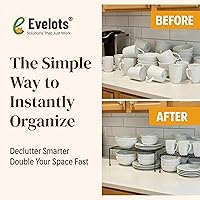 Vista 3 de Evelots Organizador/Estante de alambre para armario de cocina, paquete de 6 elevadores de metal resistentes, duplica tu espacio en el mostrador