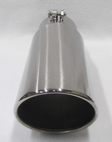 Miniatura 3 de PUNTA DE ESCAPE DIESEL DIESEL ESCAPE ESCAPE ESPLIADA DE INOXIDABLE PULIDO 4" X 5" X 12"