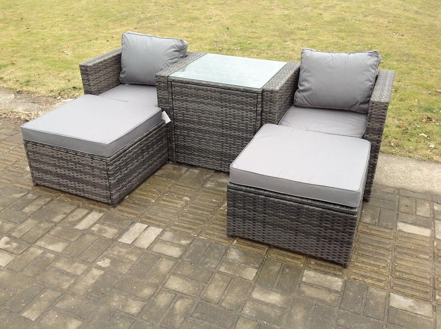 Fimous Gartenlounge Sofa Set Rattan Gartenmöbel Set Wetterfeste