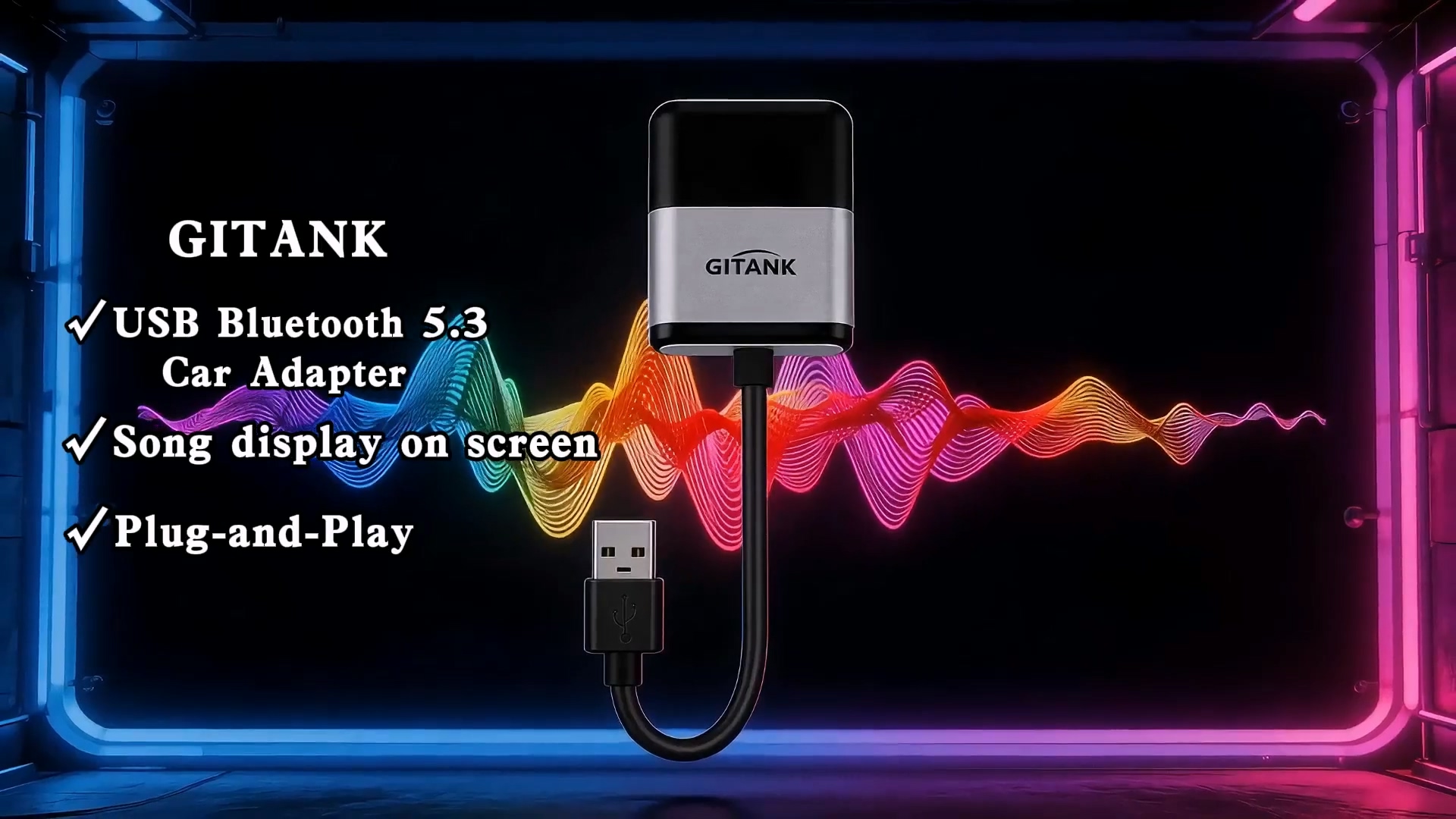 Amazon.com: Gitank USB Bluetooth 5.3 Car Adapter Compatible for