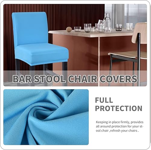 Miniatura 10 de Deisy Dee Fundas elásticas para sillas de altura de mostrador, fundas elásticas para sillas laterales, protectores elásticos C171 (gris oscuro)