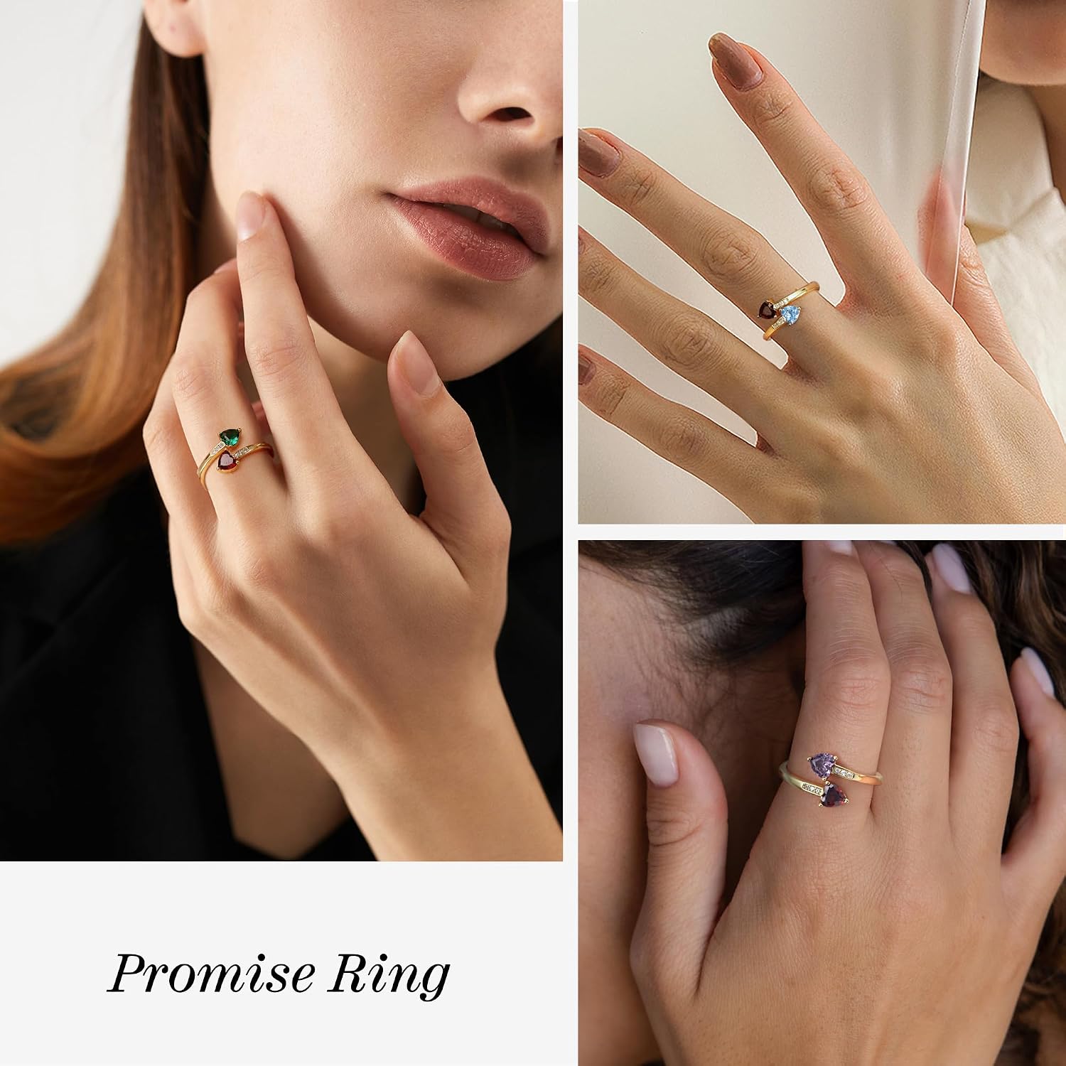 Birthstone Rings for Women Birthday Gifts for Women Teen Girl Gifts Trendy Stuff Non Tarnish Gold Rings Adjustable 1-12 Birthstone Promise Ring Teens Stocking Stuffers Anniversary Wedding Jewelry