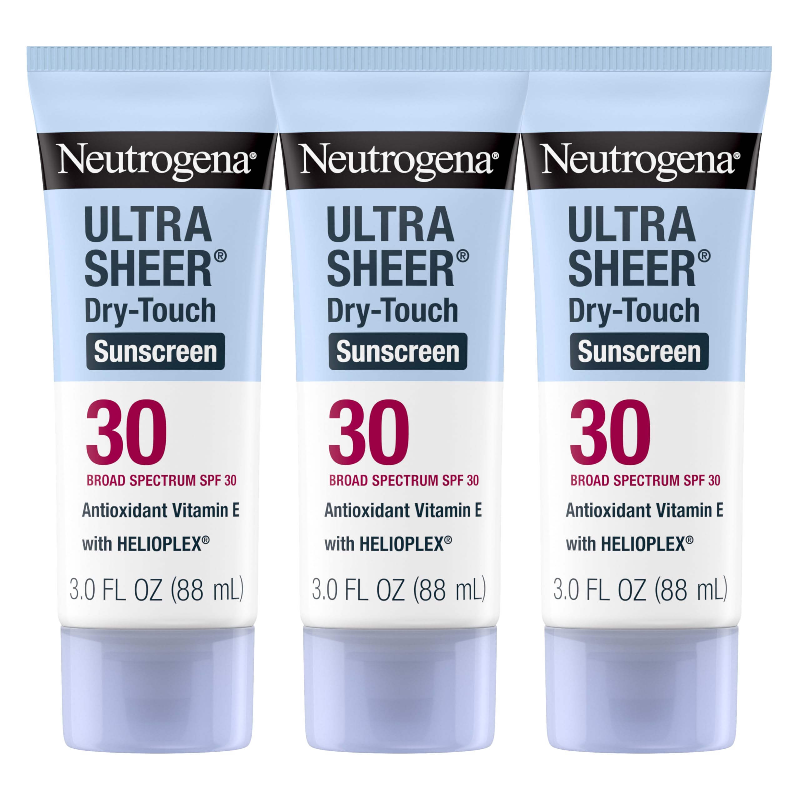 Neutrogena Ultra Sheer Dry-Touch Sunscreen Lotion, Broad Spectrum LSF 30 ochrona przed promieniowaniem UVA/UVB, nie zawiera tlenu, wodoodporny, nie zatyka się, nie zawiera komedogenicznych,