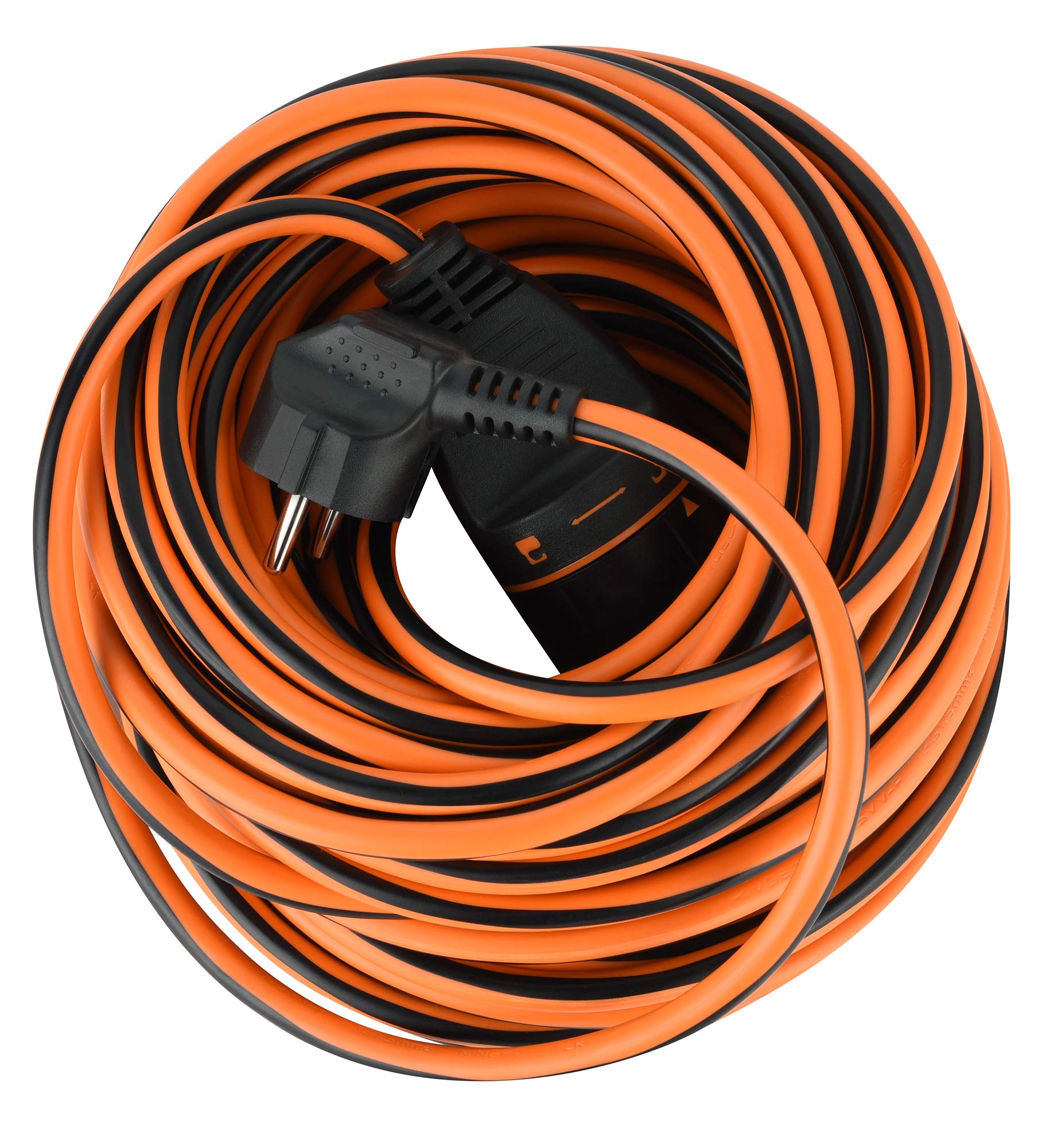 Electraline 57038A Rallonge Prolongateur 40M 3G1.5mm Femelle Français Electralock équipée d'un système de Verrouillage Qui empêche la déconnexione fiche-Prise, Noir/Orange
