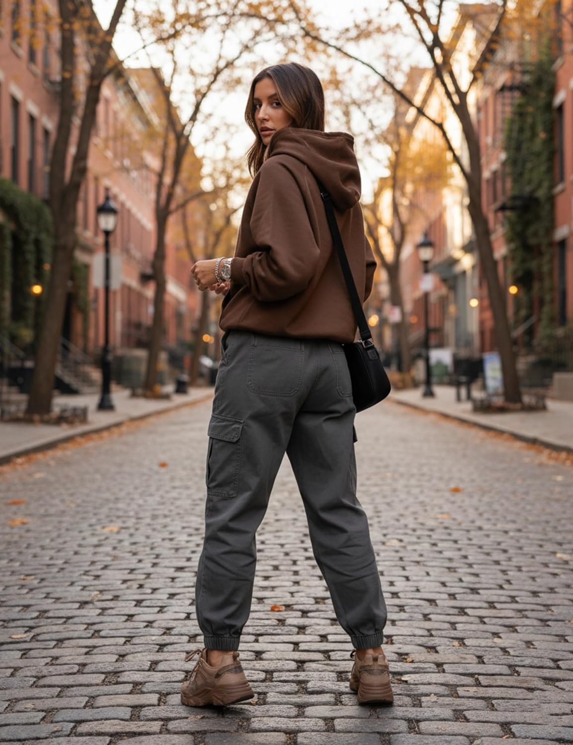 Womens Oversized Hoodies Sweatshirt Basic Solid Long Raglan Sleeves Loose Fleece Hooded Pullover With Kangaroo Pocket - Image 3