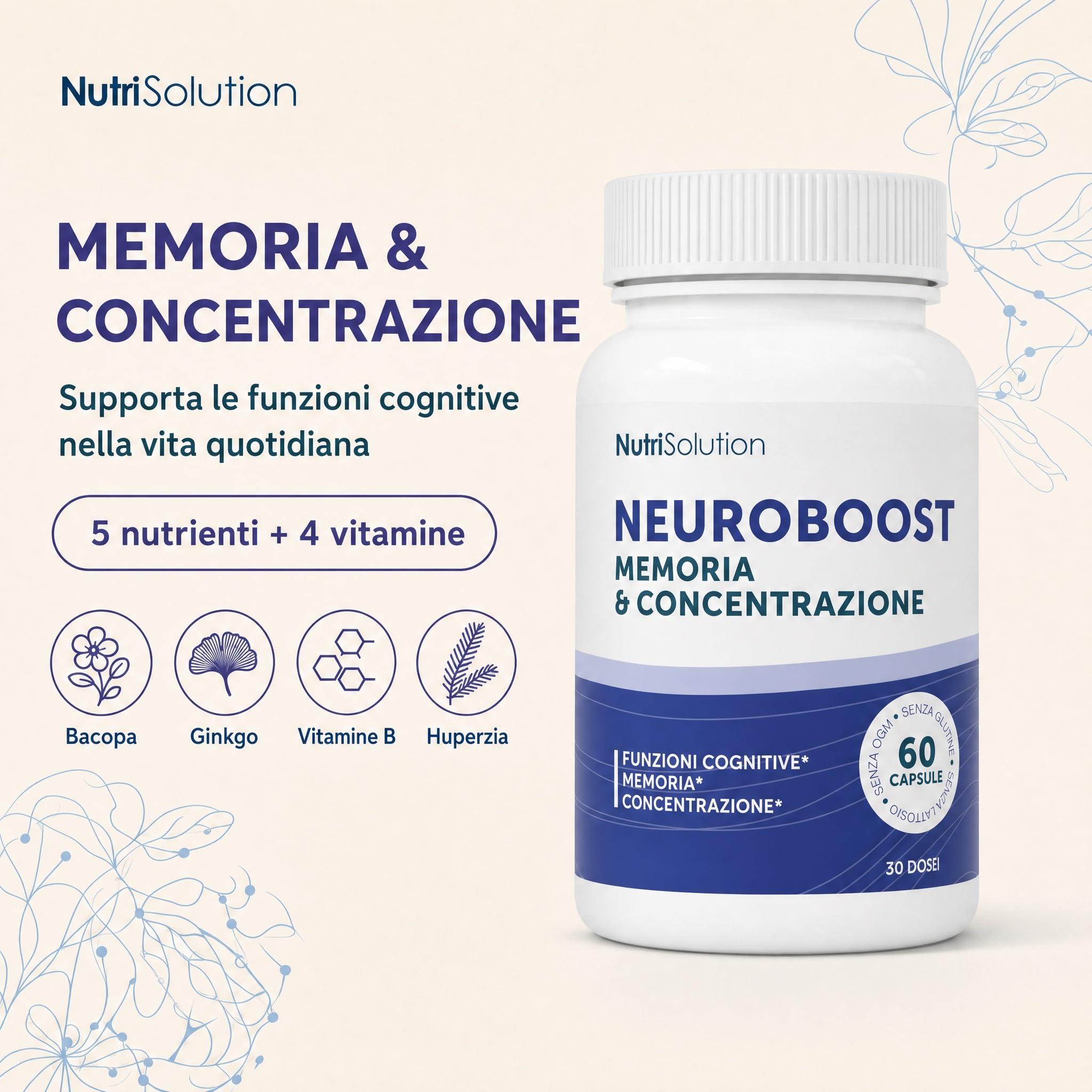 NutriSolution Neuro Boost - 6 confezioni | Integratore alimentare | 360 capsule | Prodotto in Francia