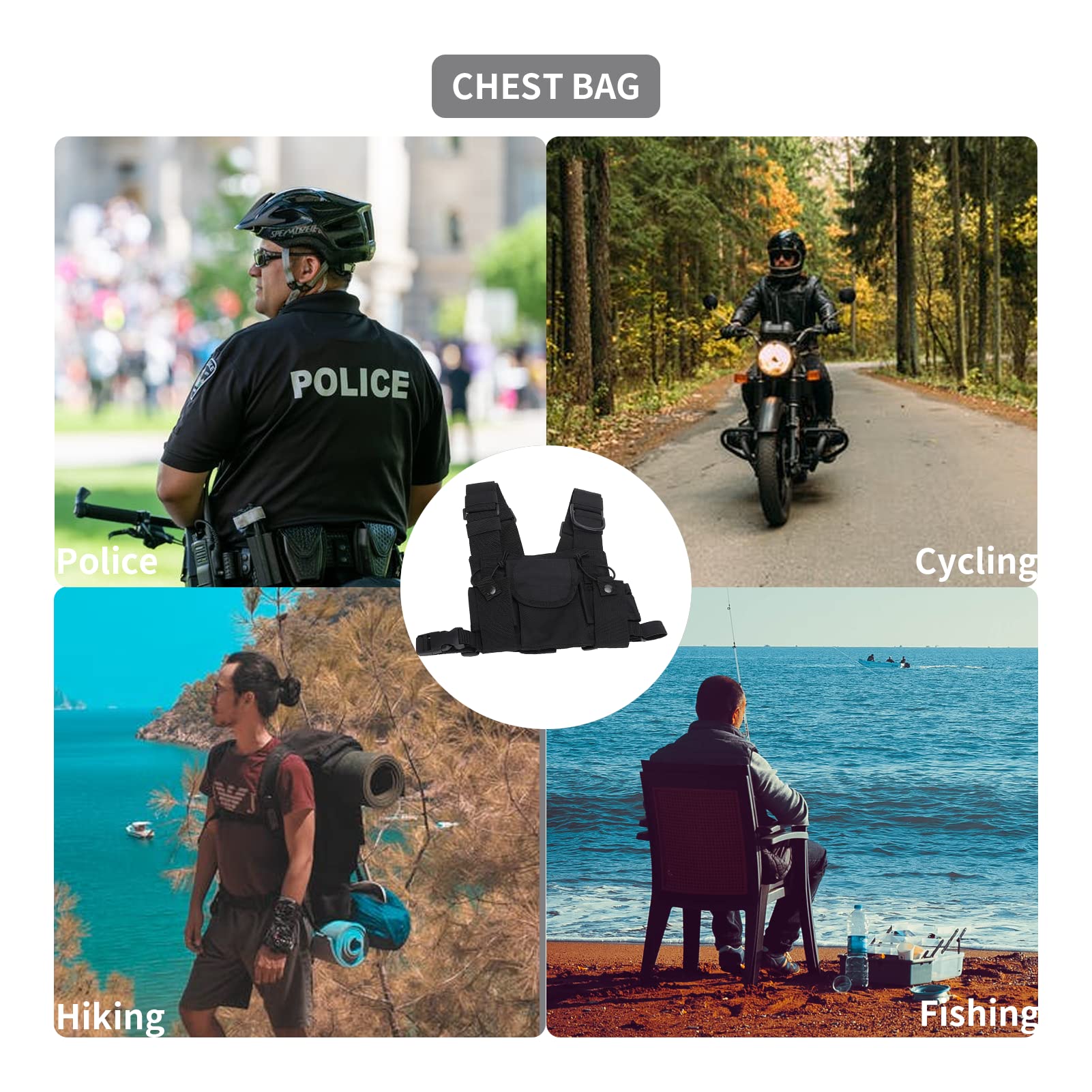 Holster Radio, Sac de Poitrine Universel pour Talkies-walkies, Pack D'étuis pour Harnais de Poitrine Radio, Qualité Militaire de Lutte Contre Les Incendies de Haute Qualité, pour Les Ateliers