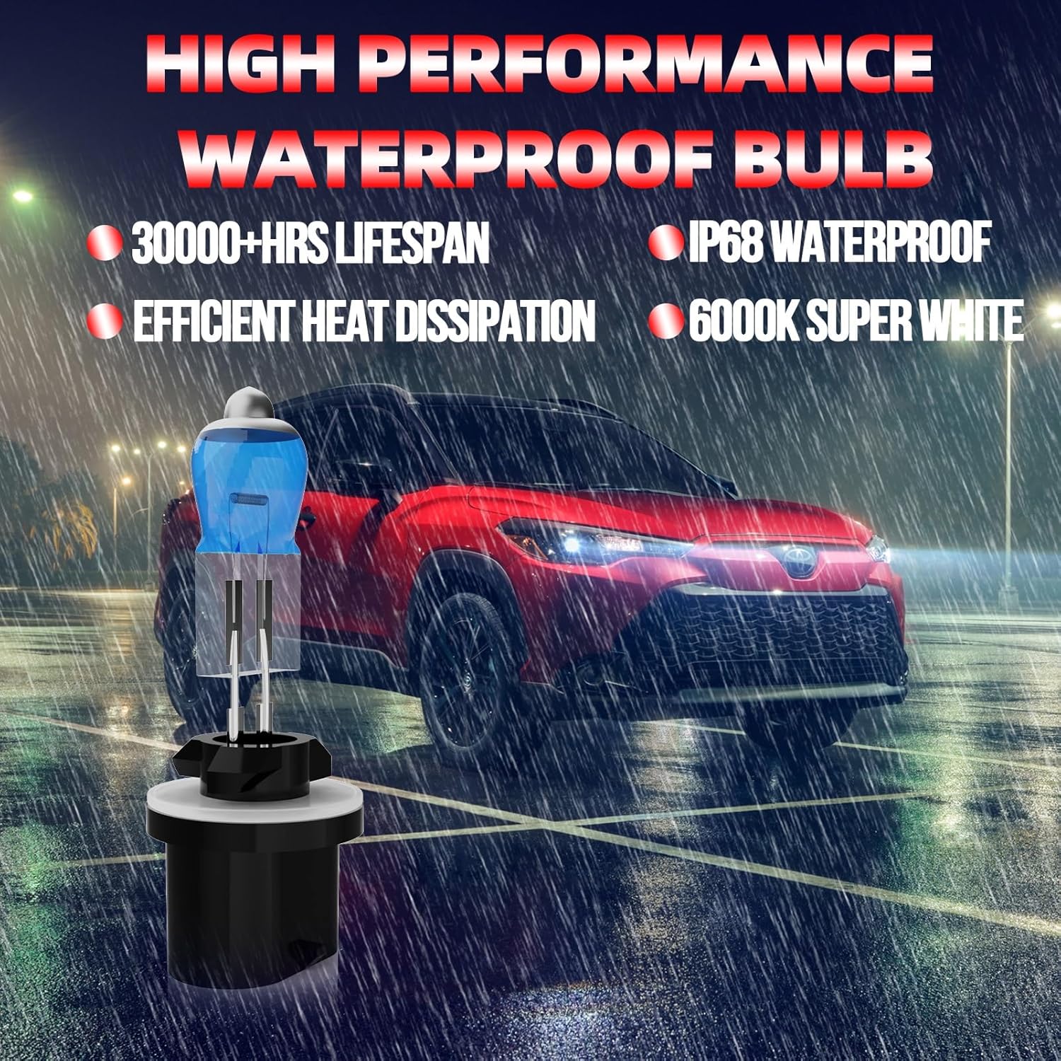 881 Headlight Bulbs Fit For Arctic Cat ATV 400 500 550 650 700,High Performance Halogen Headlight Bulb Combo,6000K White Light,Pack of 2