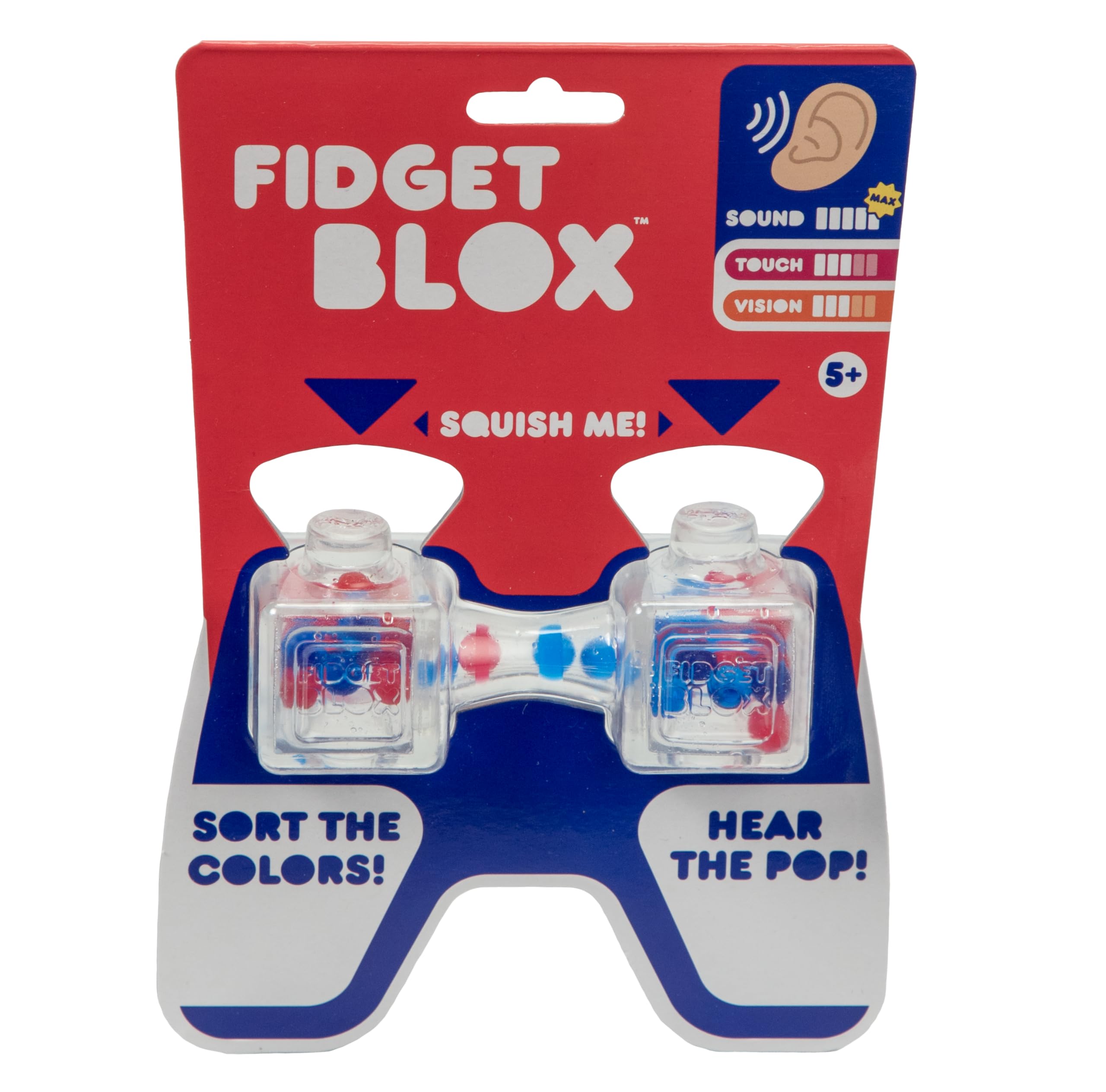 Goliath Fidget Blox Sound | Red and Blue Poppers | Sensory Fidget Toys | Safe & Reliable | Ages 5+