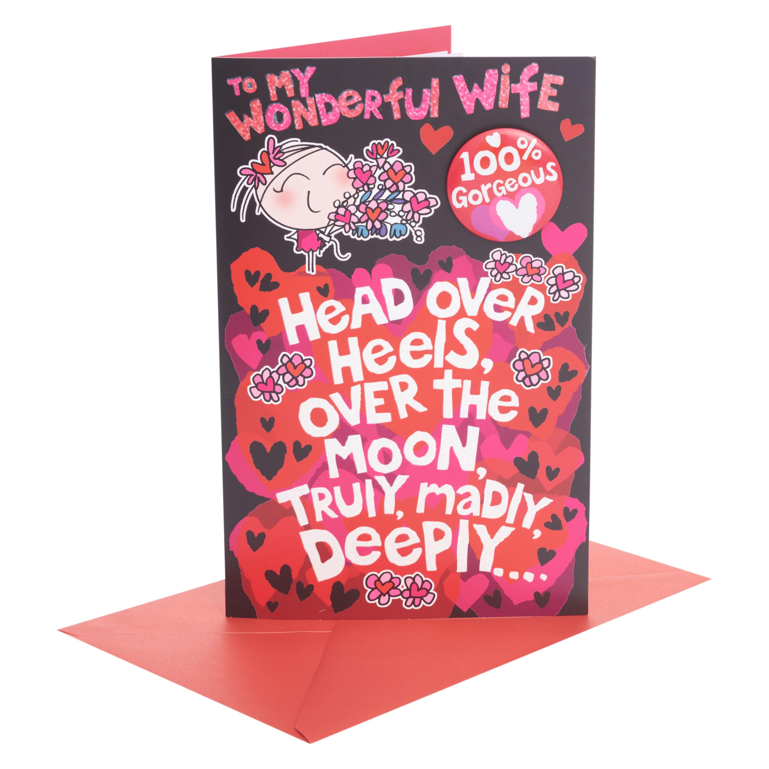 UK Greetings | Valentine's Day Card for Wife | I Love You Presents | Her/Him | Couple Scene Design | With Envelope | 186mm x 186mm