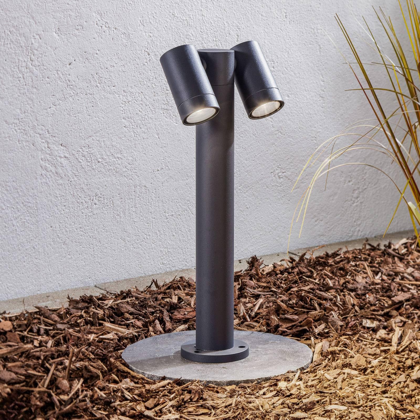 Lámpara para exterior Tulimar (Moderno) en Negro hecho de Aluminio (2 llamas, GU10) iluminación senderos baliza farola