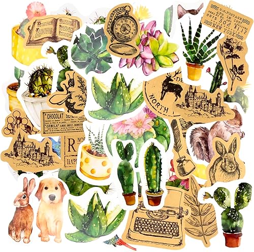 Pegatina de jardín con conejo pájaro flor ardilla pájaro patrón