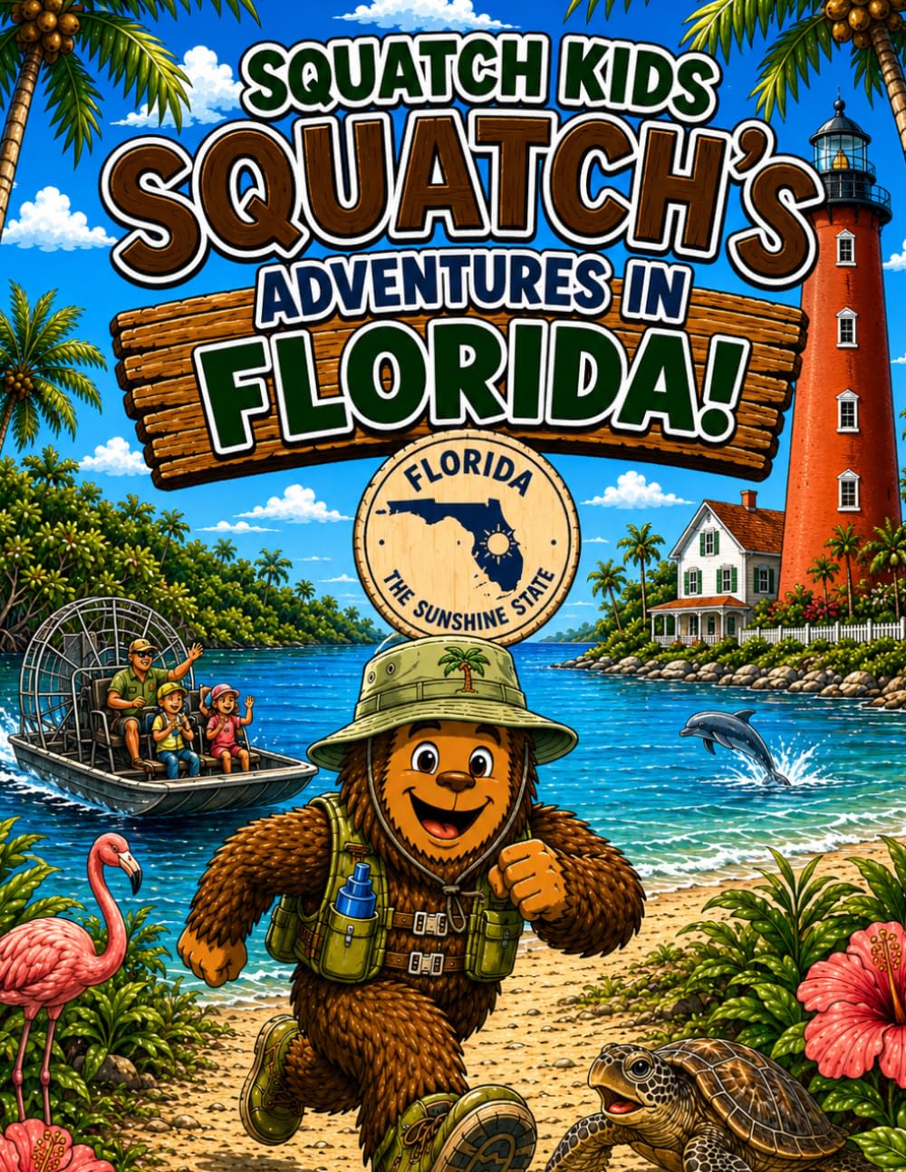 Squatch Kids: Squatch's Adventures in Florida!: A Coloring and Activity Book for Explorers! (The Squatch Kids 50 States Adventure Series)