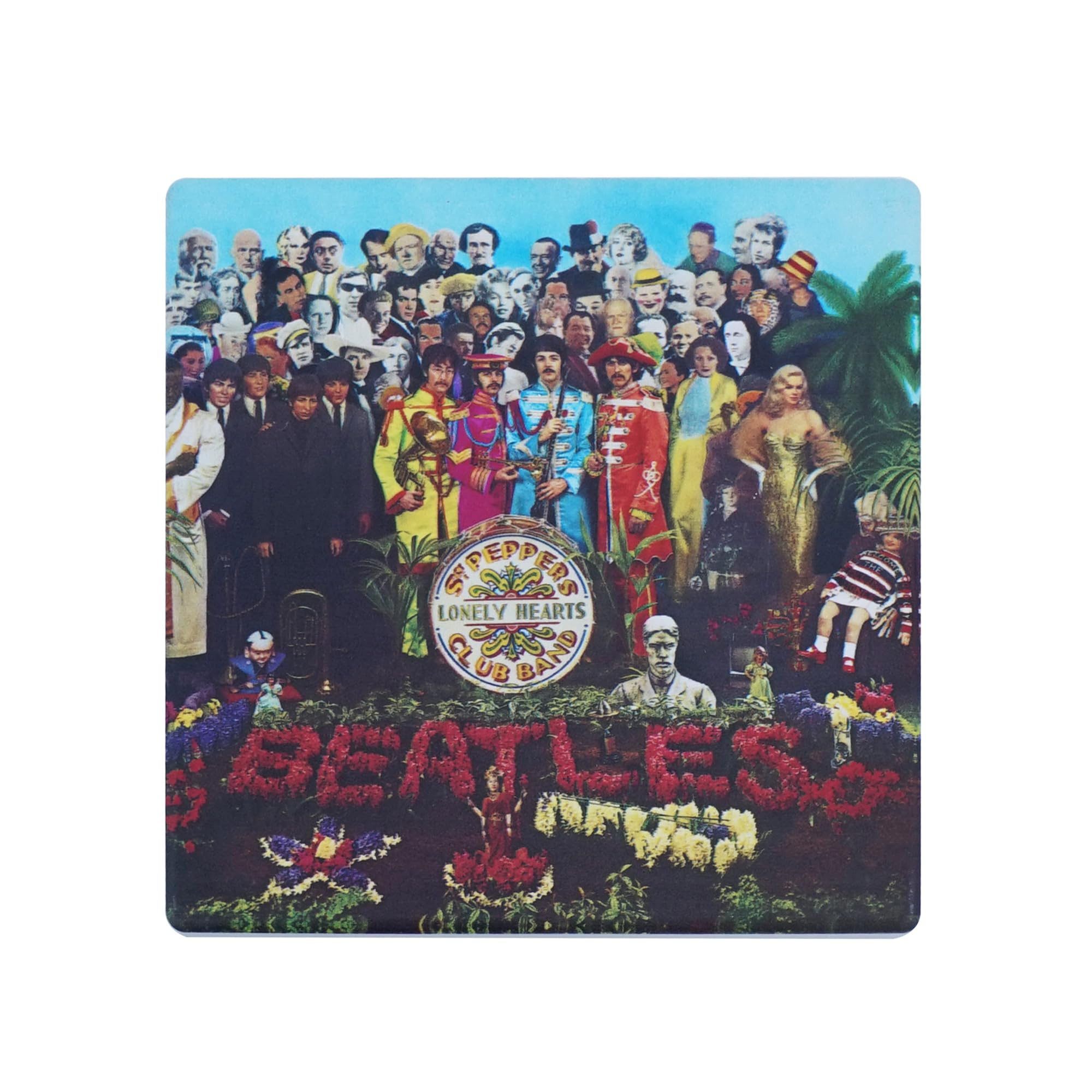 Half Moon Bay Men's Red | The Beatles Sgt. Pepper Coaster | Ceramic Coasters & Beer Mats | Beatles Coasters For Man Cave | The Beatles Gifts & Music Gifts | Rock Music Dad Gifts | Desk Coaster | Cool Room Decor