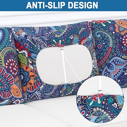 Miniatura 258 de Smiry Fundas de cojín de sofá con estampado, fundas de sofá elásticas y suaves para sofá, funda de sofá antideslizante lavable protector de muebles