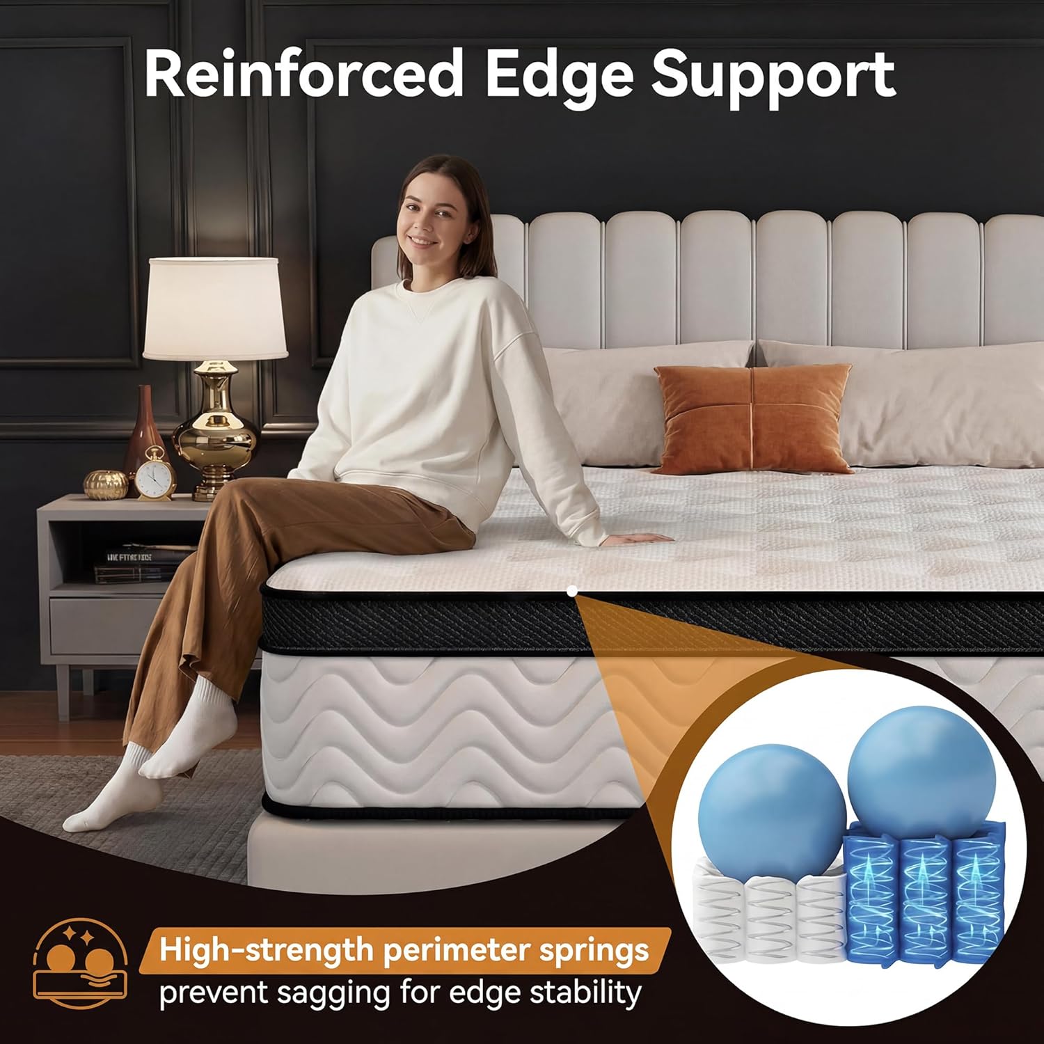 Queen Mattress 12 Inch, Queen Size Memory Foam Mattress in a Box, Hybrid mattresses with Independent Pocket Coils for Motion Isolation & Silent Sleep, Medium Firm,CertiPUR-US,100 Nights Trial