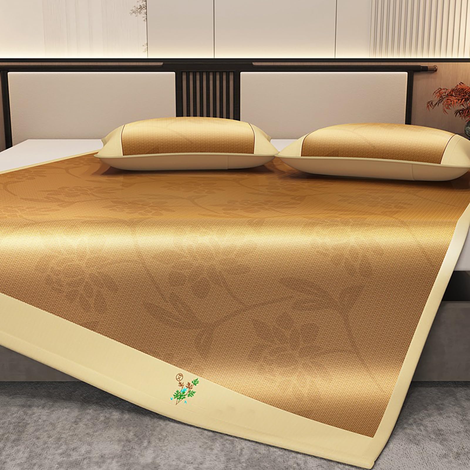 FIgpmwld Summer Bamboo Sleeping Mat Various Sizes Foldable Ice Rattan Cooling Pad For Home Hotel(D,180 * 200CM)